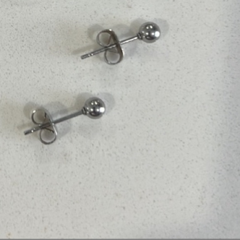 1 pair sterling silver ball stud earrings (hoops no longer available)
